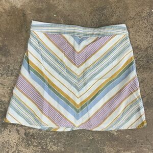Free People Yours Truly Chevron Mini Pastel Skirt Size 6 - OBO